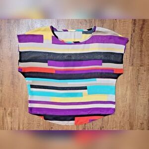 FREE W BUNDLE Bright colored bar blouse